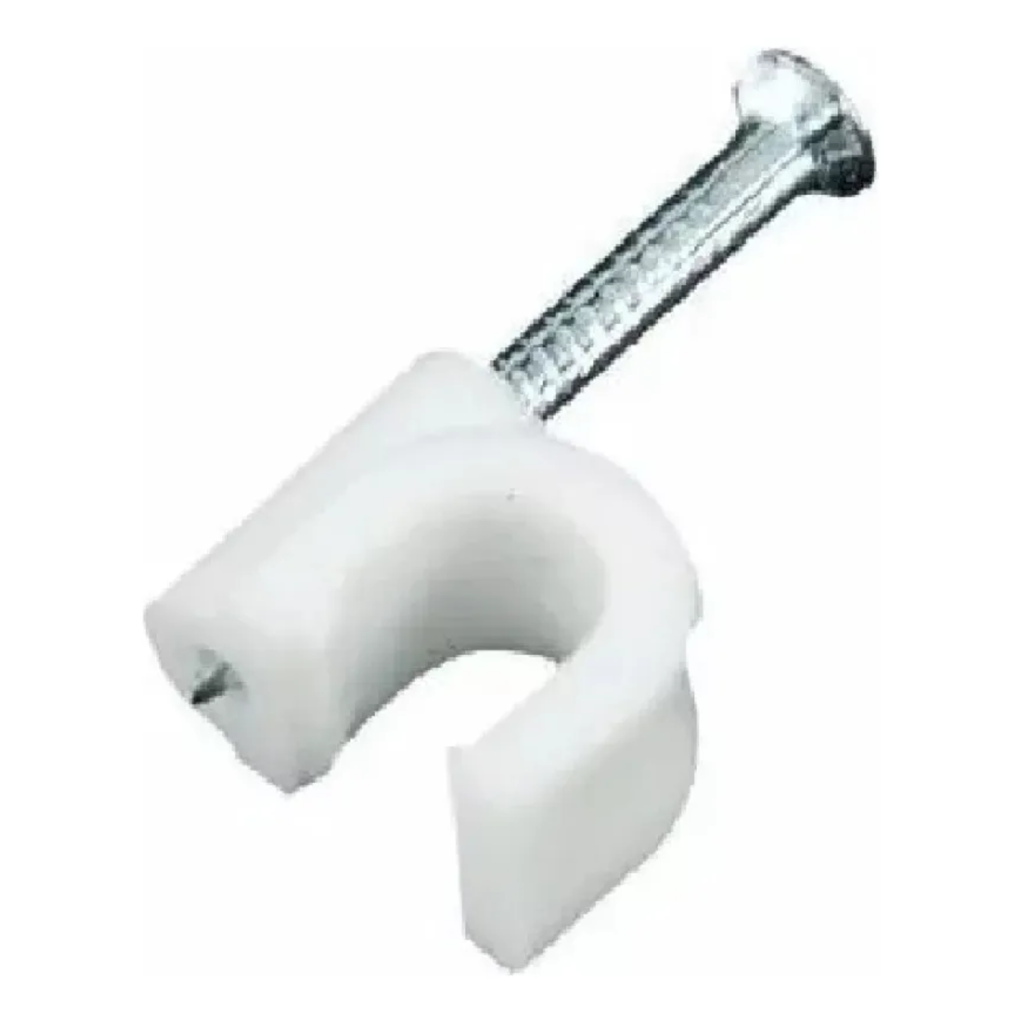 Pack 1000 Unid. Grampas Blancas 7mm Para Cable Coaxial Blanco
