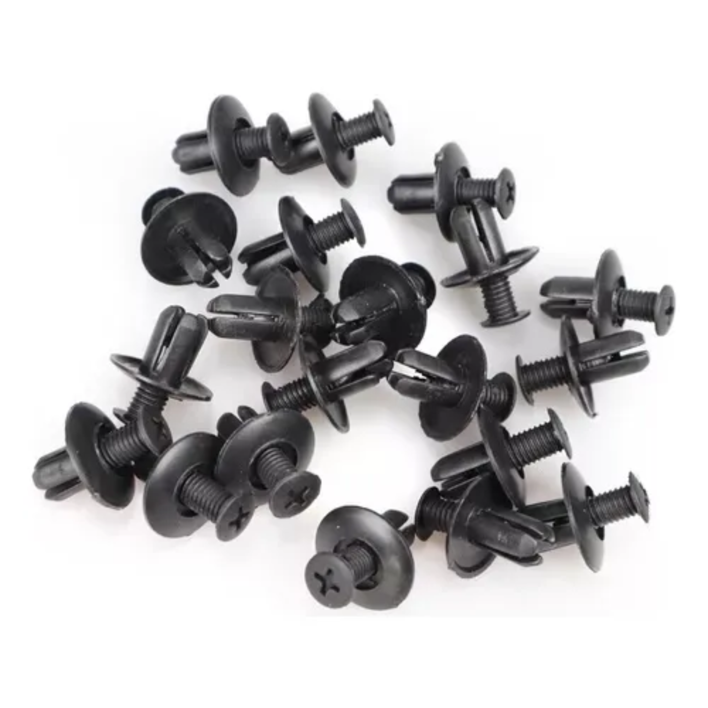 Pack x100 Clips Broches Automotrices de Plástico con Tornillo (8mm)