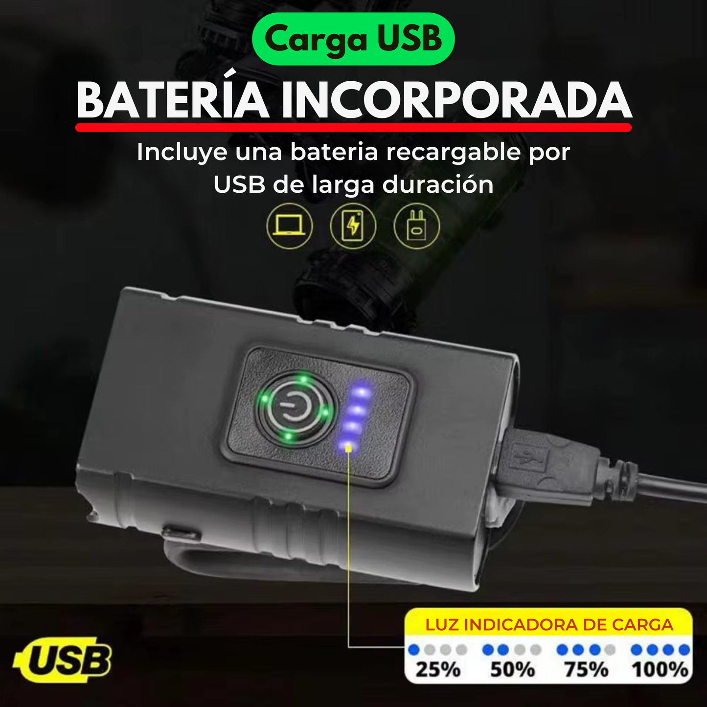Luz Frontal Premium para Bicicleta