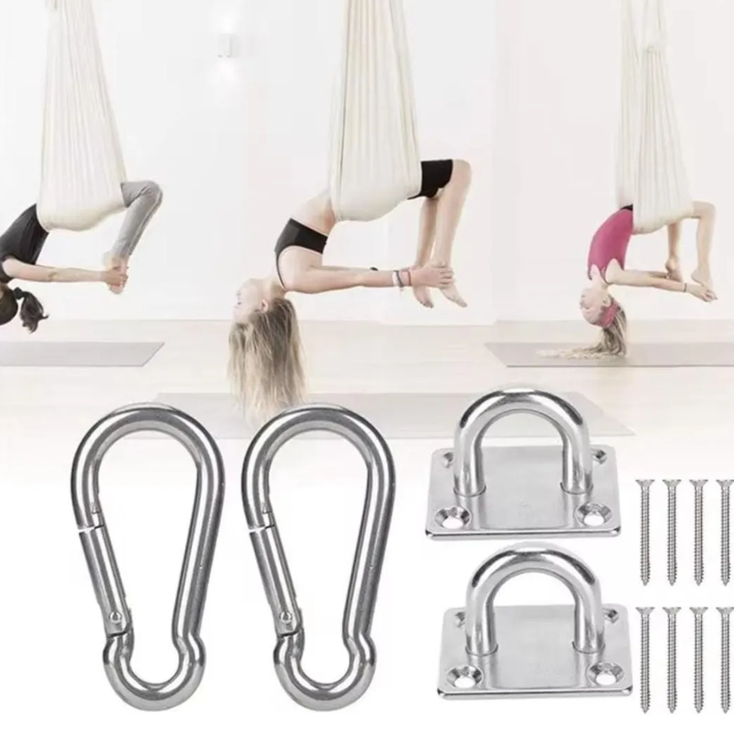 Kit de Soportes Doble para Hamacas y Suspensión (Acero) - 200kg