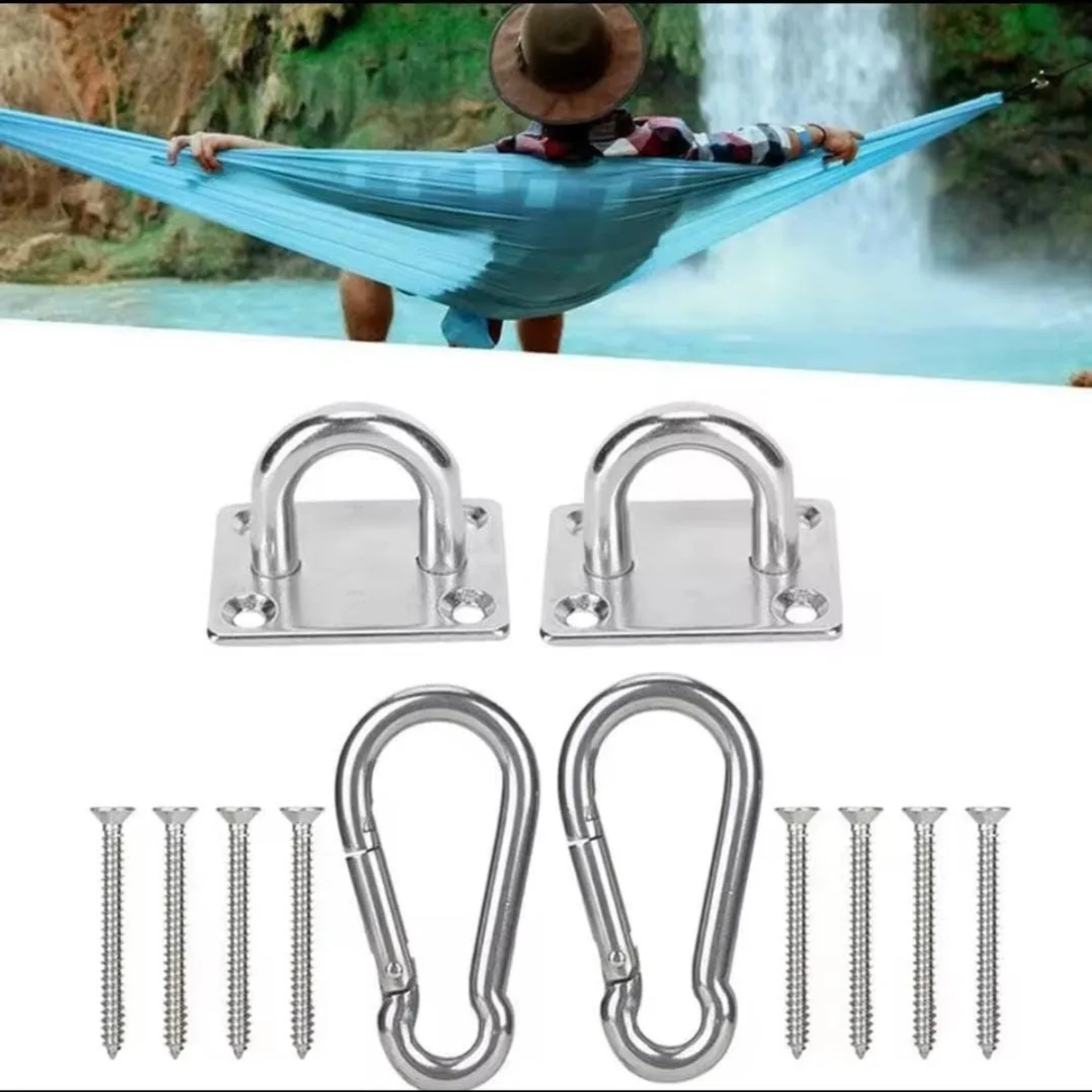 Kit de Soportes Doble para Hamacas y Suspensión (Acero) - 200kg