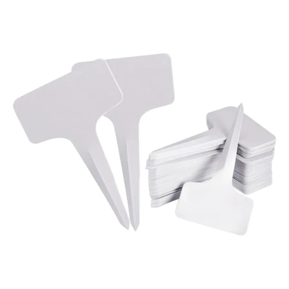 Set 100 Etiquetas PVC Tipo "T" para Plantas y Maceteros (10x6 cm)