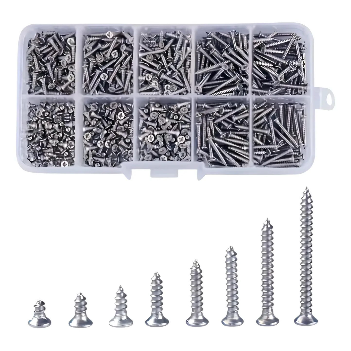 Caja Organizadora 800 Micro Tornillos M2 Surtidos (Acero Inoxidable)