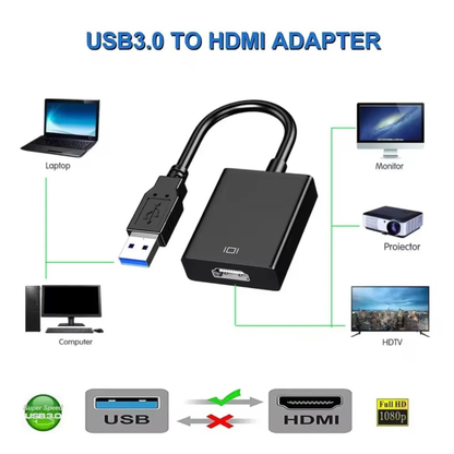 Adaptador Video Usb 3.0 A Hdmi Portatil Full Hd 1080p 60hz
