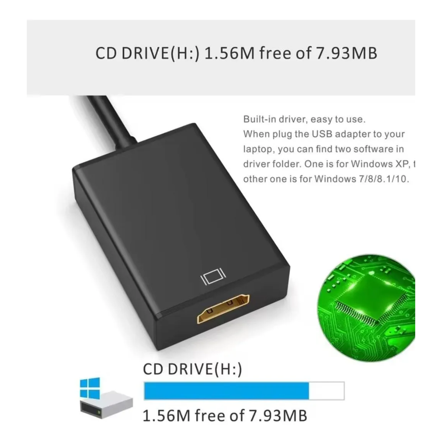 Adaptador Video Usb 3.0 A Hdmi Portatil Full Hd 1080p 60hz
