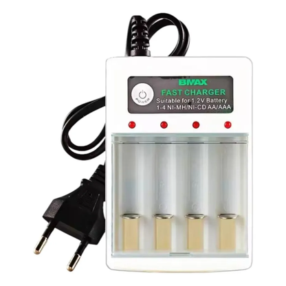 Cargador de Pilas Recargables AA y AAA (4 Puertos / 220V)