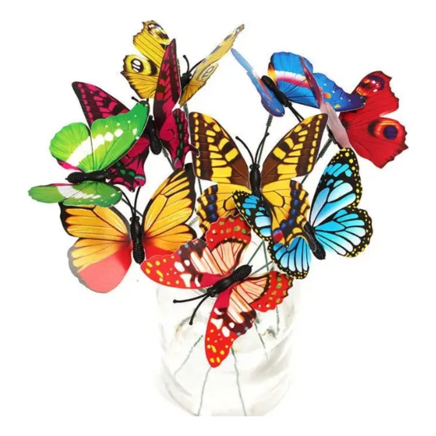 Set 25 Estacas de Mariposas Decorativas para Jardín y Macetas (4.5/7/10/12 cm)