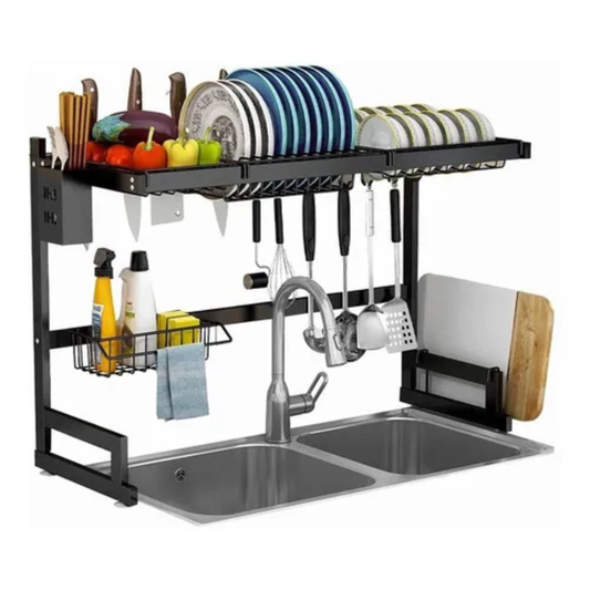 Escurridor Organizador Sobre Lavaplatos Acero Inoxidable (85cm) - COLOR PLATEADO