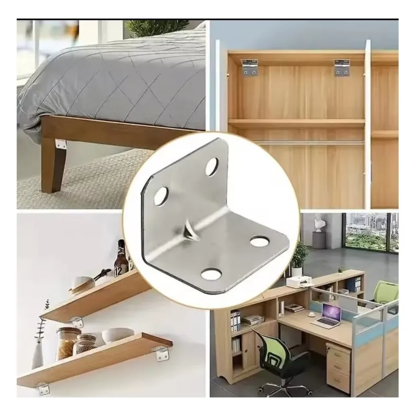 Pack x10 Soportes Escuadra Esquinera de Acero Inoxidable (30x23 mm)