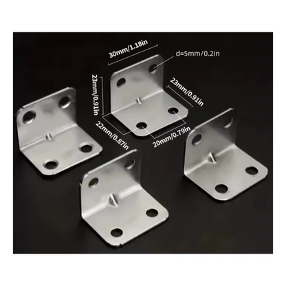 Pack x10 Soportes Escuadra Esquinera de Acero Inoxidable (30x23 mm)