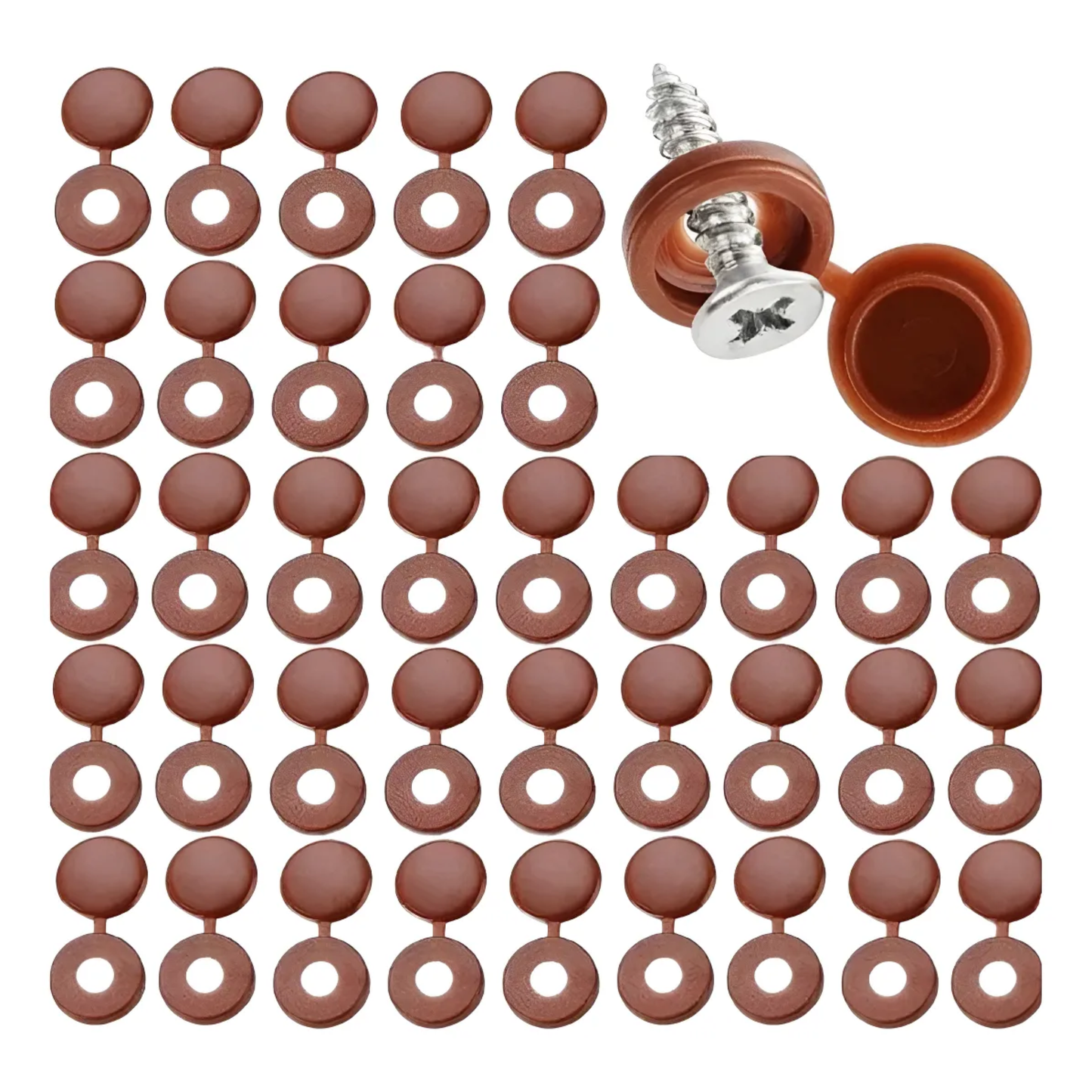 Pack x100 Tapas Cubre Tornillos de Plástico con Bisagra (5 mm)