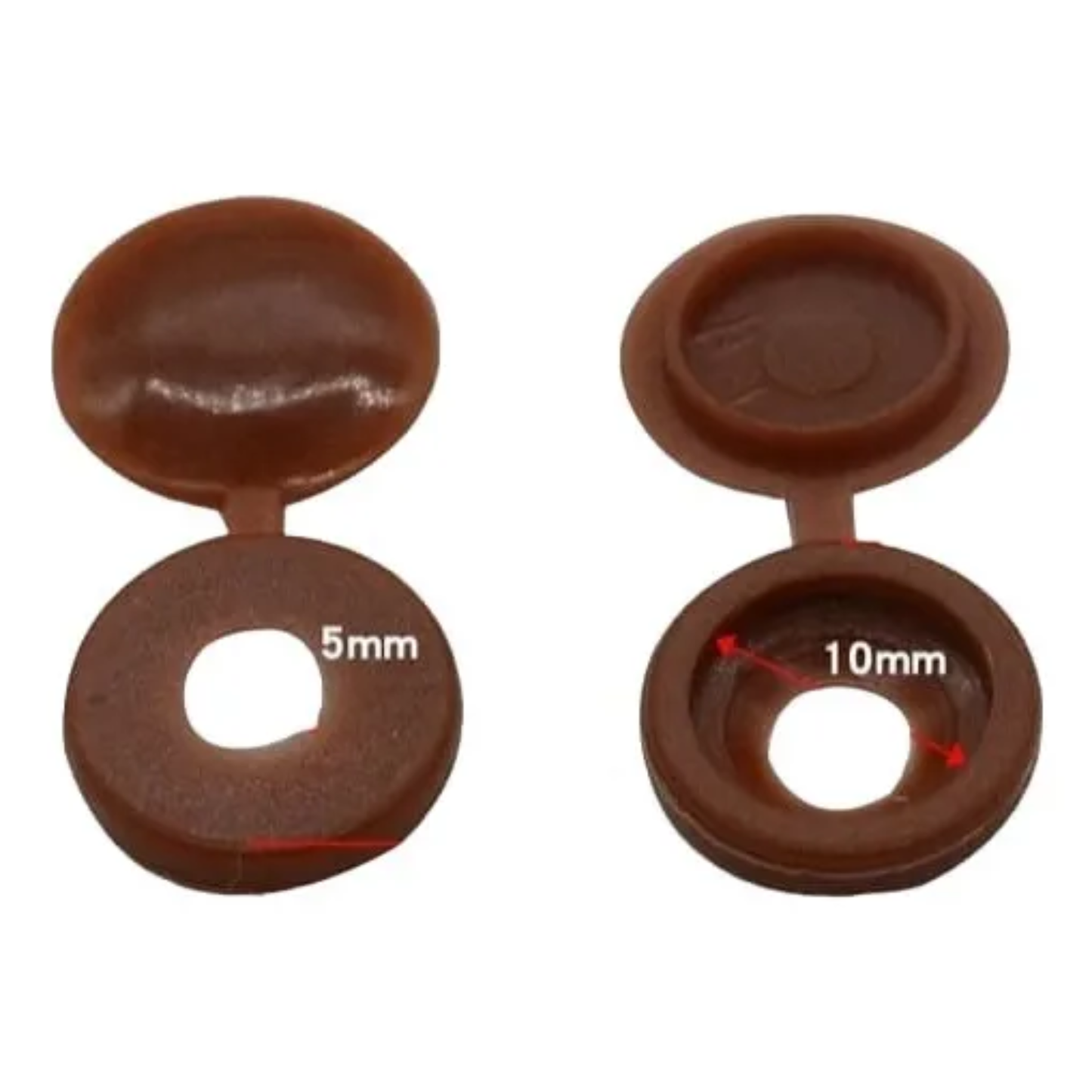 Pack x100 Tapas Cubre Tornillos de Plástico con Bisagra (5 mm)