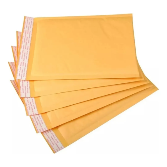 Pack x50 Sobres de Embalaje Acolchados Kraft con Burbujas (13x21 cm) - Amarillo