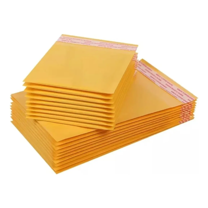 Pack x50 Sobres de Embalaje Acolchados Kraft con Burbujas (13x21 cm) - Amarillo