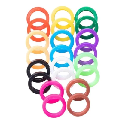 Pack x50 Marcadores Identificadores de Llaves en Silicona Elástica (Colores Surtidos)