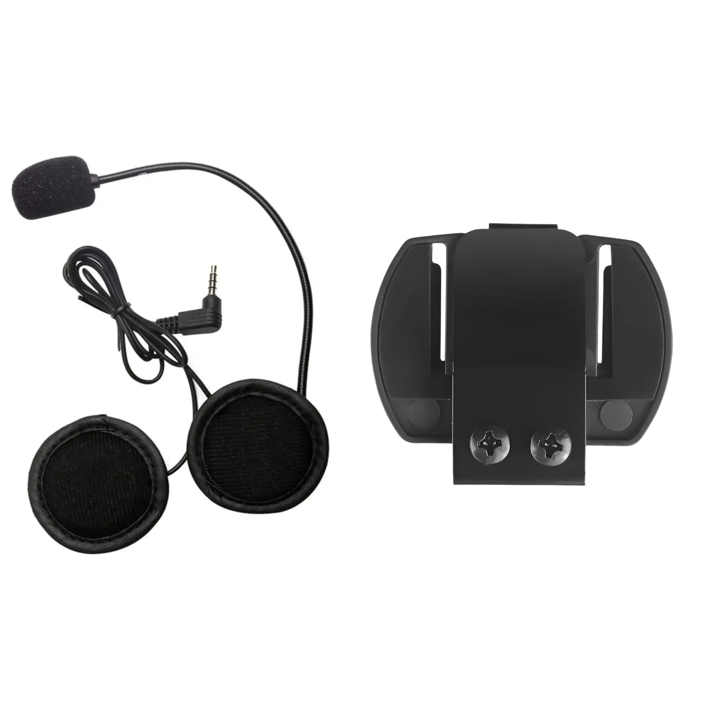 Kit Repuesto para Intercomunicador Ejeas V6 / V4: Auriculares + Soporte Clip (Jack 3.5mm)