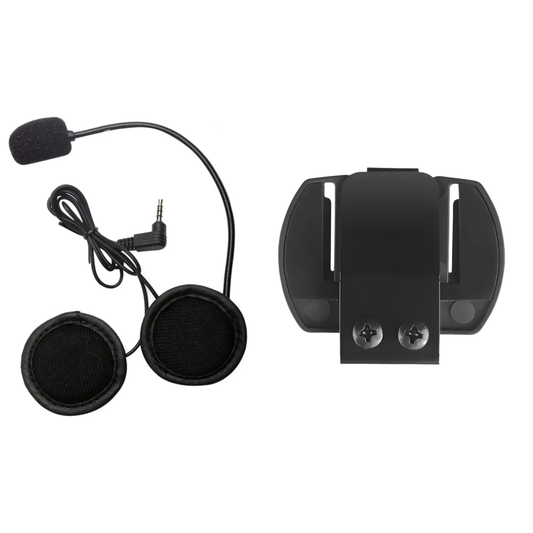 Kit Repuesto para Intercomunicador Ejeas V6 / V4: Auriculares + Soporte Clip (Jack 3.5mm)