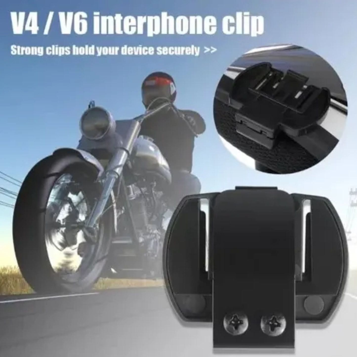 Kit Repuesto para Intercomunicador Ejeas V6 / V4: Auriculares + Soporte Clip (Jack 3.5mm)