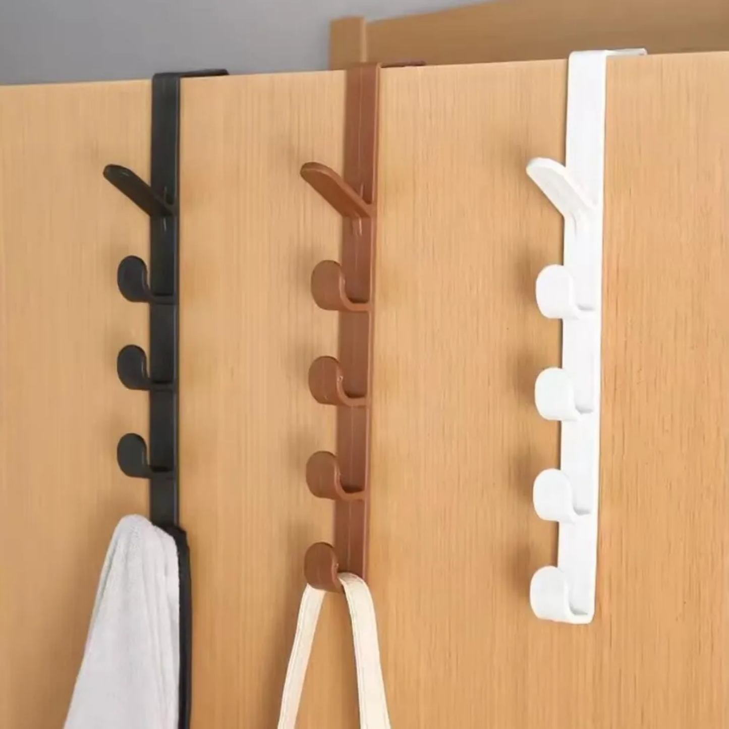 Pack x5 Percheros Organizadores para Puerta (5 Ganchos c/u)