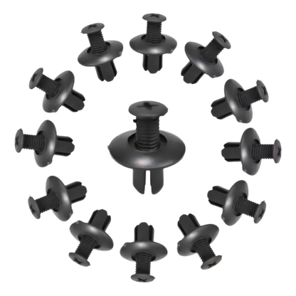 Pack x100 Clips Broches Automotrices de Plástico con Tornillo (8mm)
