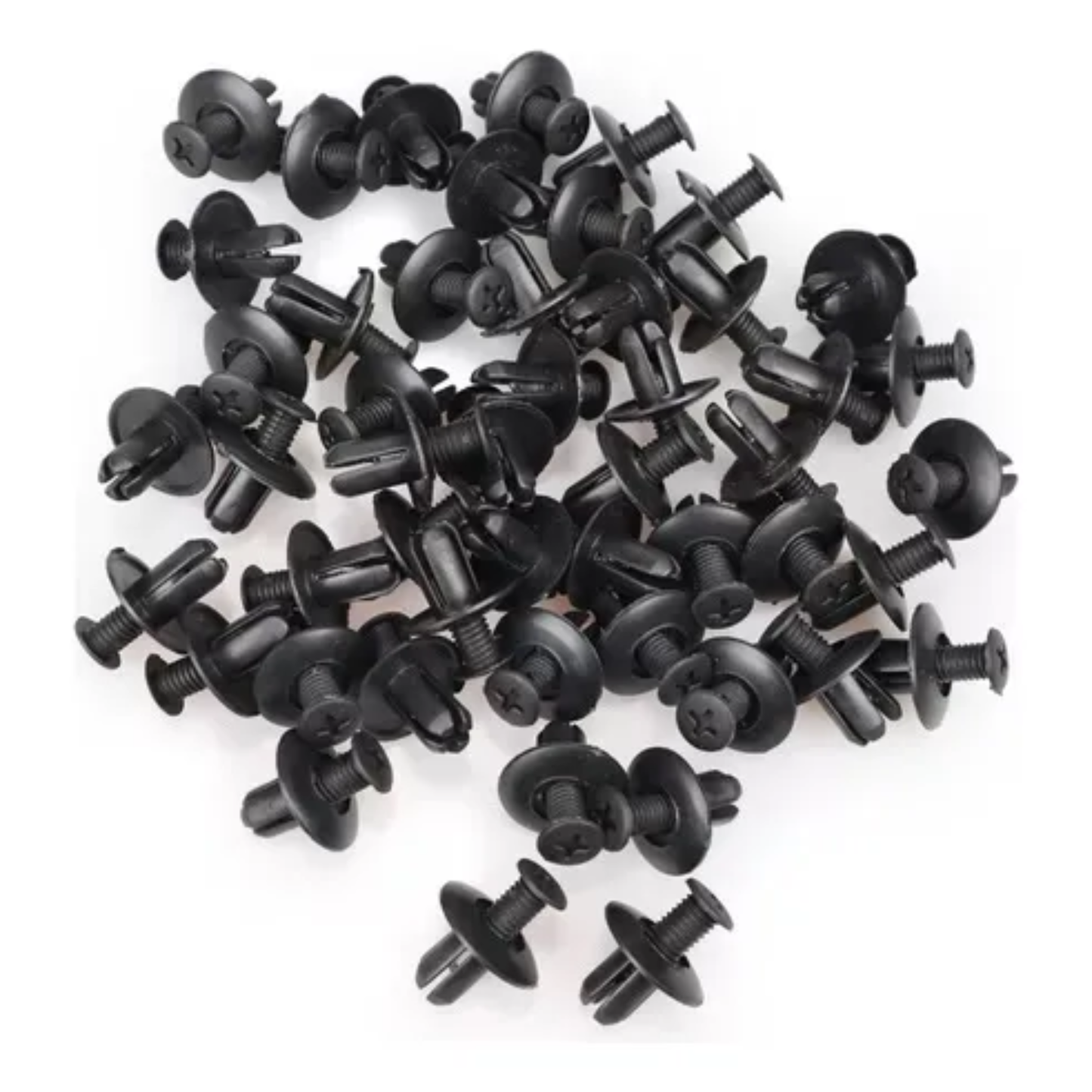 Pack x100 Clips Broches Automotrices de Plástico con Tornillo (8mm)