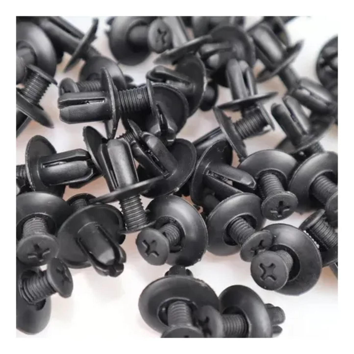 Pack x100 Clips Broches Automotrices de Plástico con Tornillo (8mm)