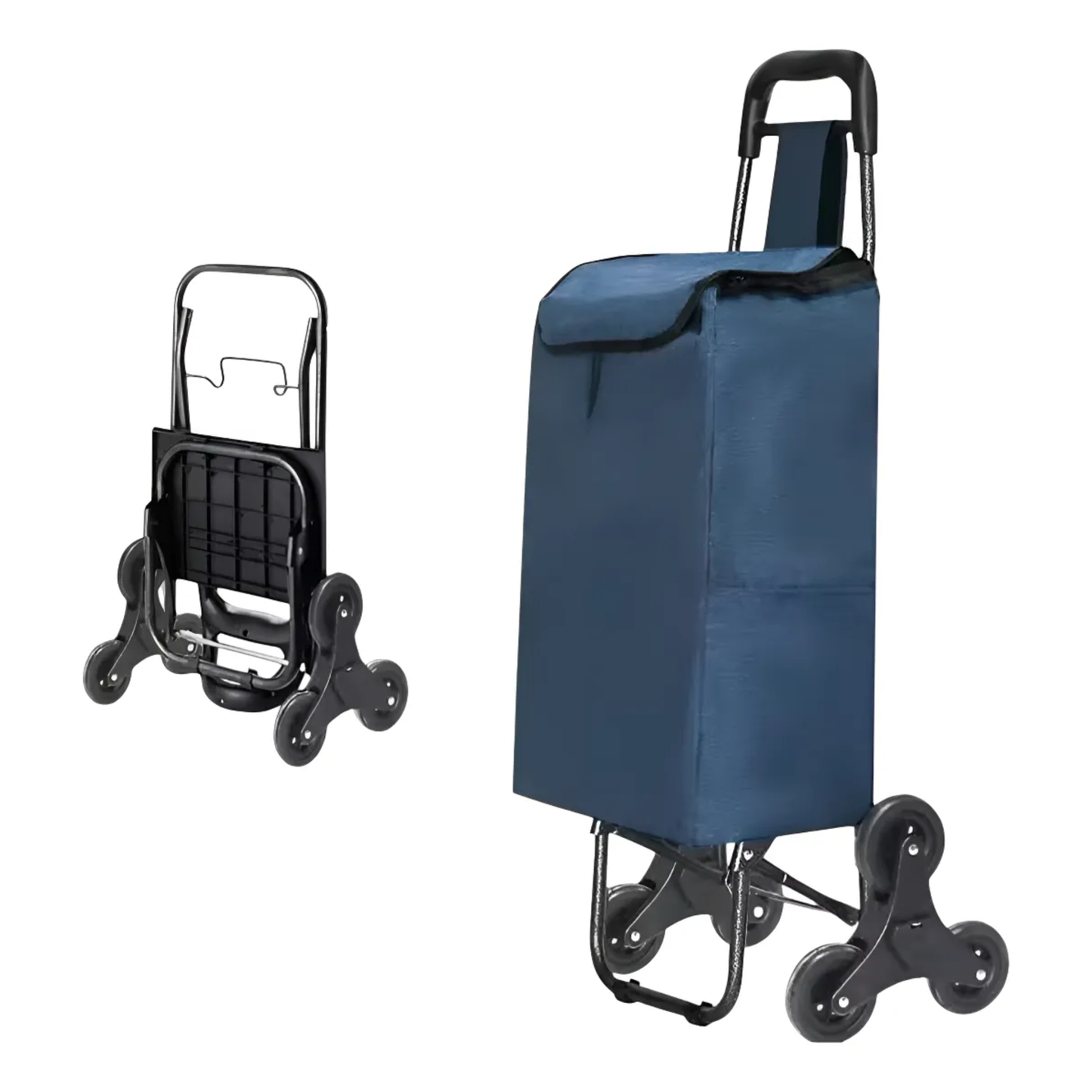 Carrito de Compras Plegable Sube Escaleras (6 Ruedas / 30L) - Azul