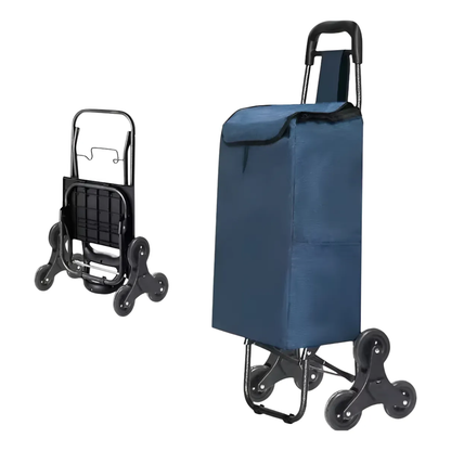 Carrito de Compras Plegable Sube Escaleras (6 Ruedas / 30L) - Azul
