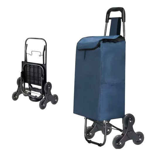Carrito de Compras Plegable Sube Escaleras (6 Ruedas / 30L) - Azul