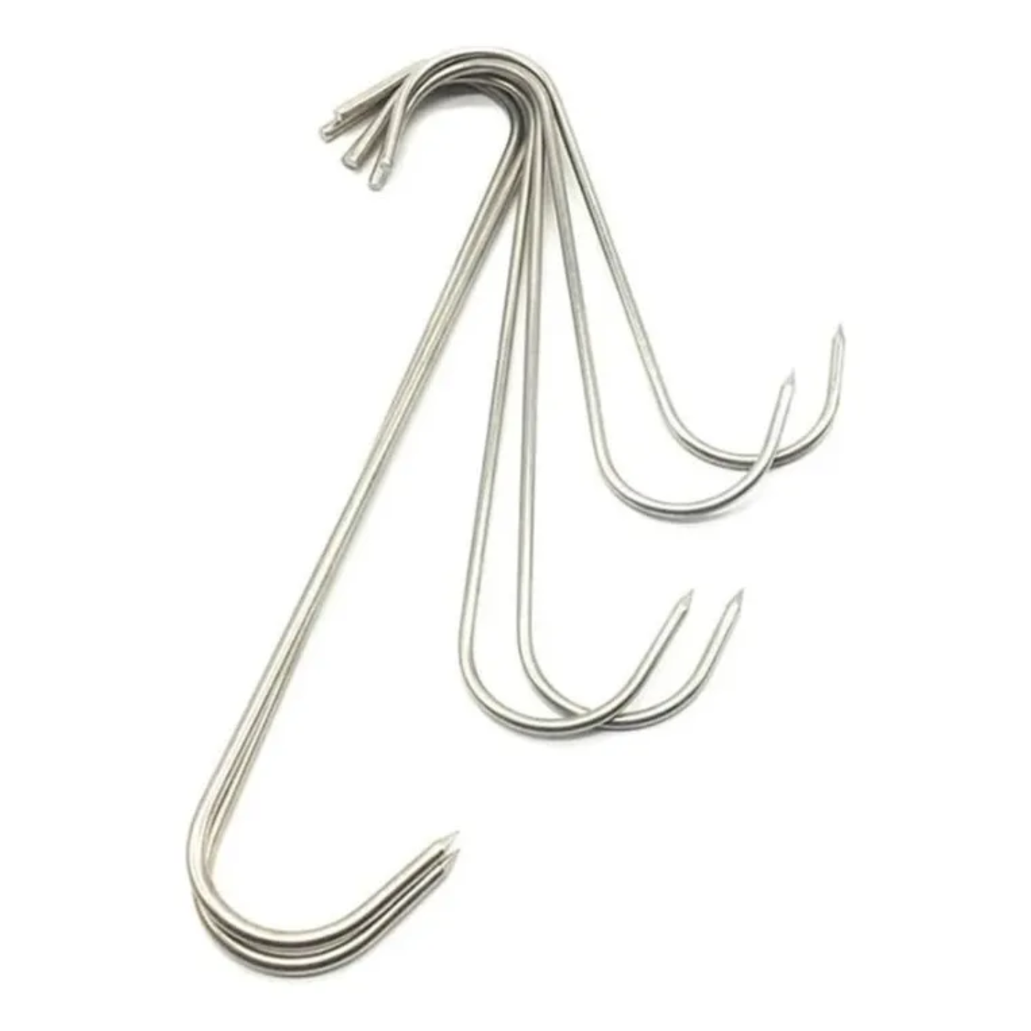 Pack x10 Ganchos Carniceros en "S" de Acero Inoxidable (13 cm)