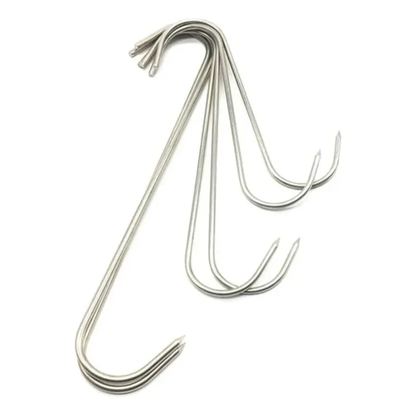 Pack x10 Ganchos Carniceros en "S" de Acero Inoxidable (13 cm)