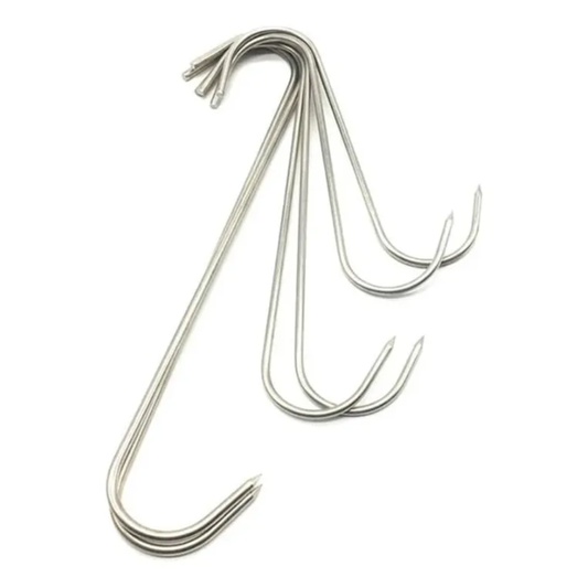 Pack x10 Ganchos Carniceros en "S" de Acero Inoxidable (13 cm)