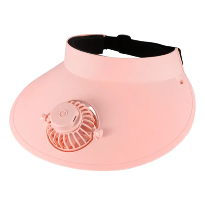 Sombrero Visera de Sol Anti-UV con Ventilador Recargable USB