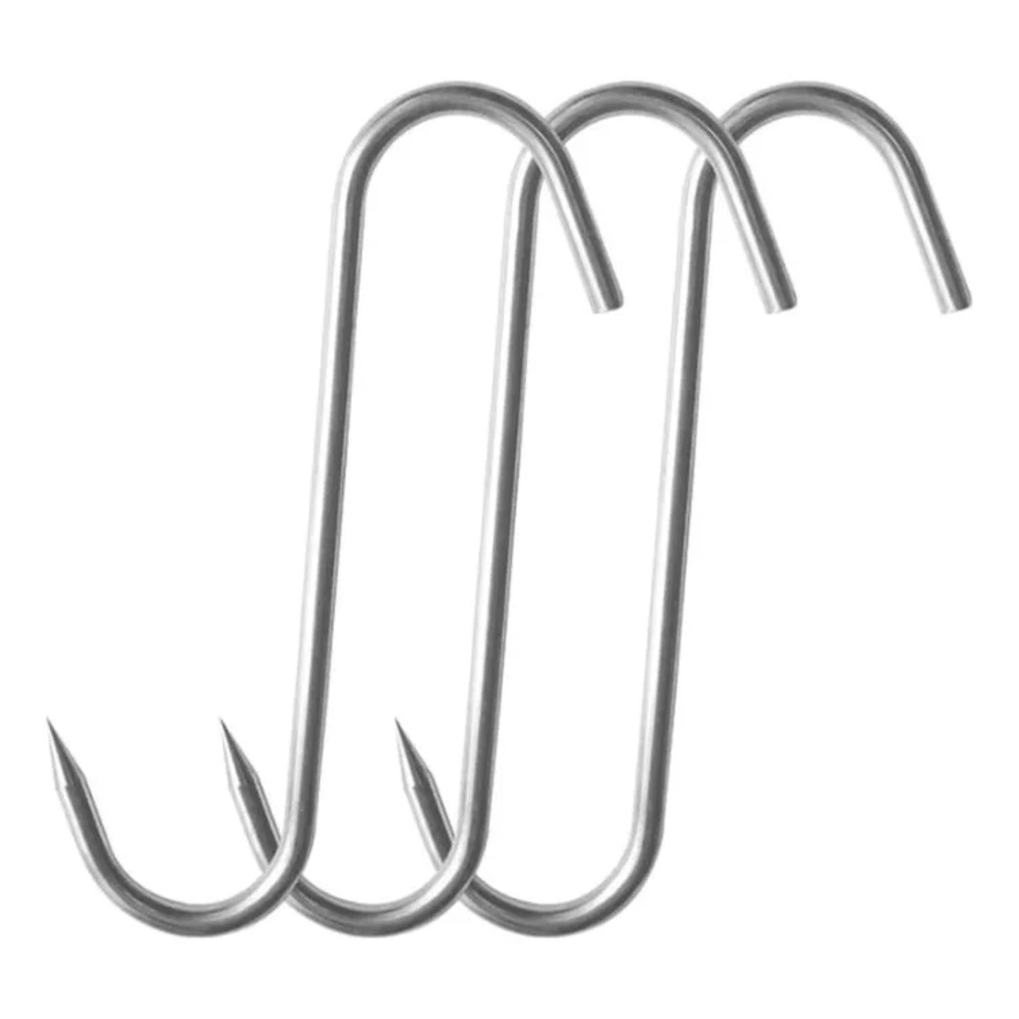 Pack x10 Ganchos Carniceros en "S" de Acero Inoxidable (13 cm)