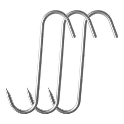 Pack x10 Ganchos Carniceros en "S" de Acero Inoxidable (13 cm)