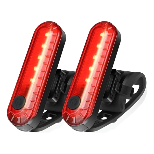 Pack x2 Luces Traseras LED para Bicicleta (Rojas, Recargables USB, IPX4)
