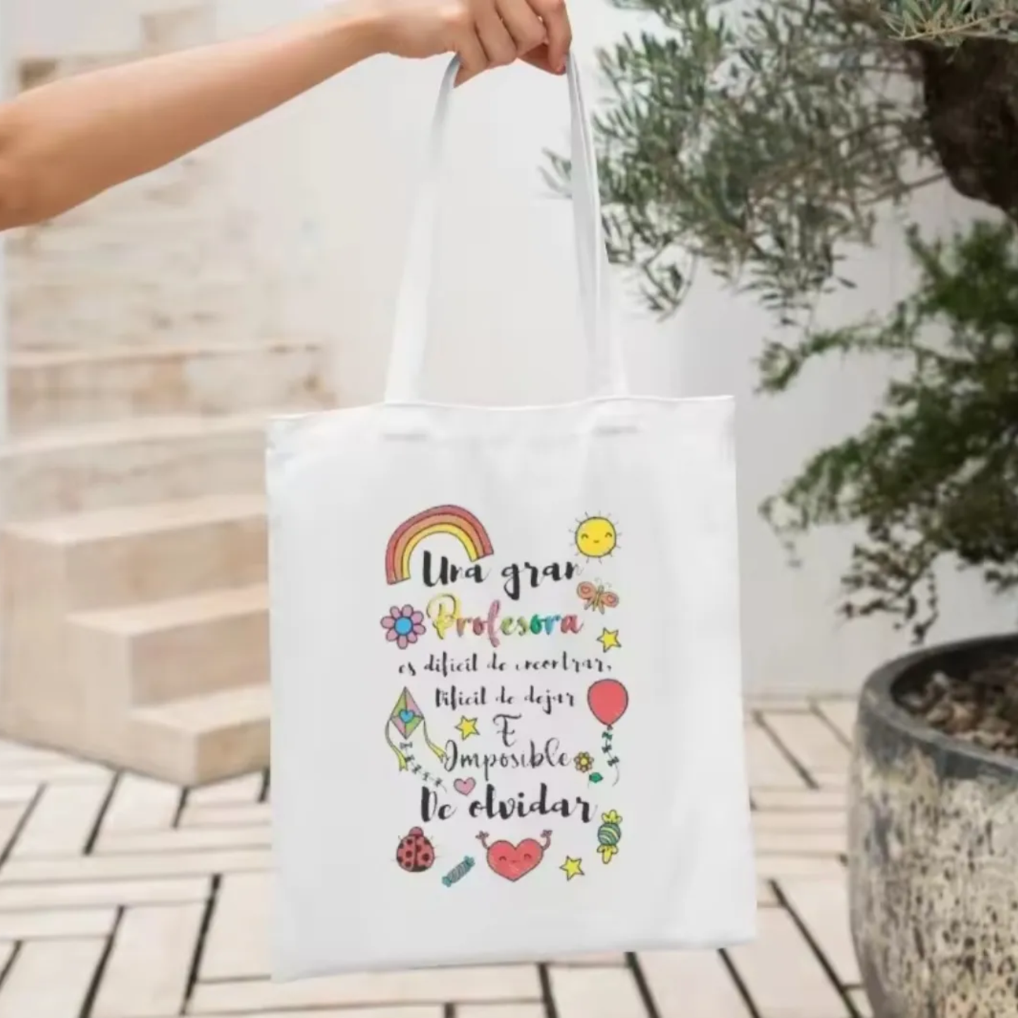 Bolso Tote Bag de Tela Regalo "Gran Profesora" (35x40 cm)