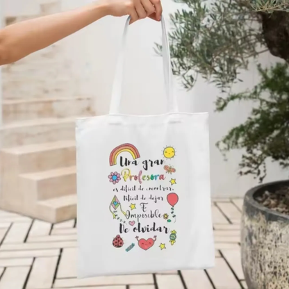 Bolso Tote Bag de Tela Regalo "Gran Profesora" (35x40 cm)
