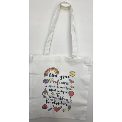 Bolso Tote Bag de Tela Regalo "Gran Profesora" (35x40 cm)