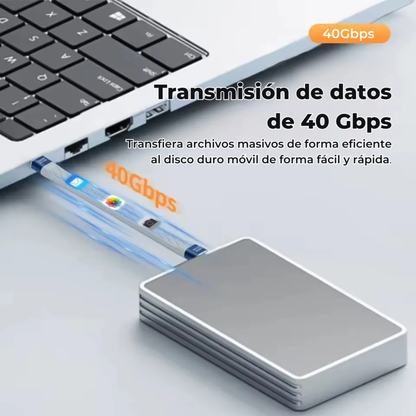 Cable Corto USB-C 4.0 FPC de Alto Rendimiento (240W / 40Gbps / 8K) - 13 cm