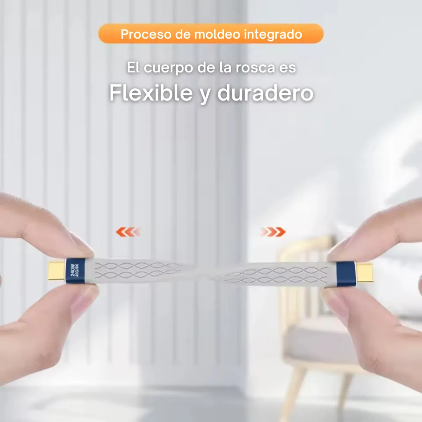 Cable Corto USB-C 4.0 FPC de Alto Rendimiento (240W / 40Gbps / 8K) - 13 cm