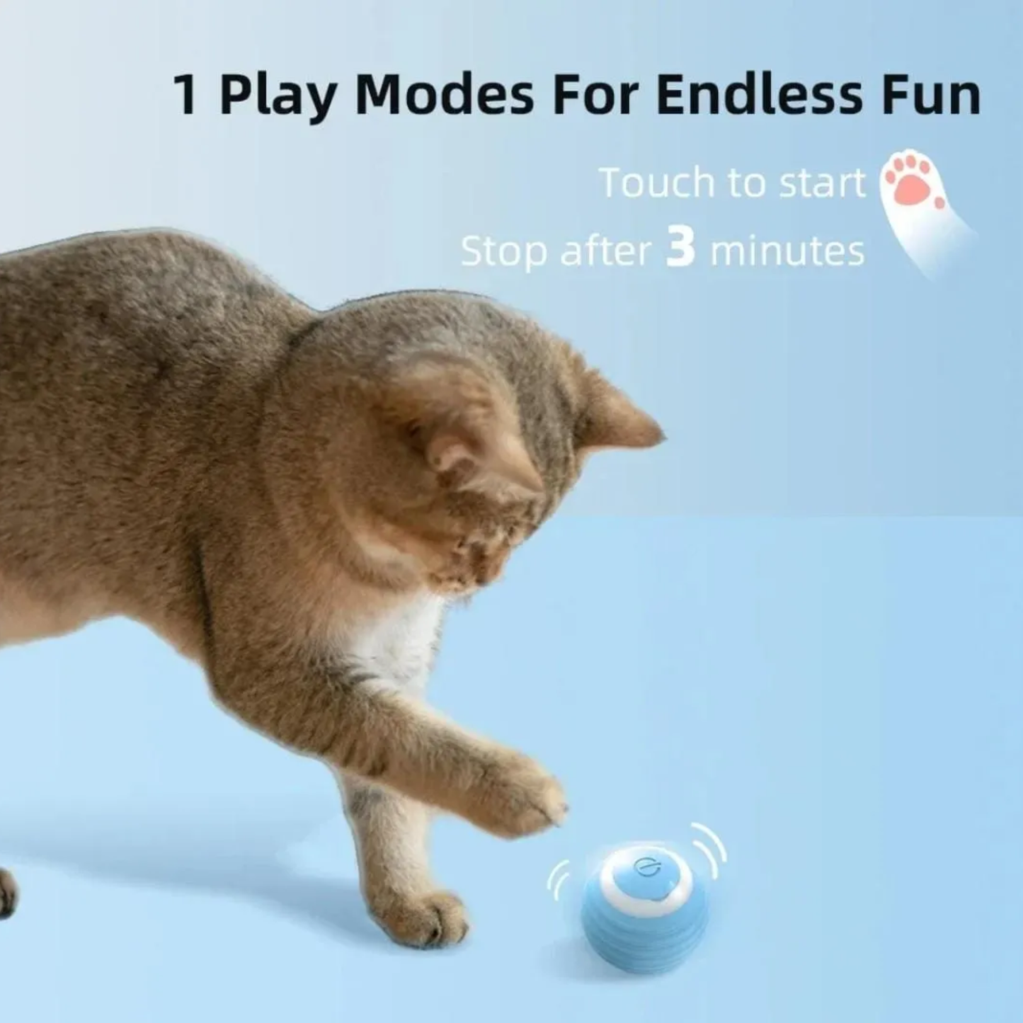 Pelota Inteligente Interactiva Pet Gravity para Gatos (Recargable USB-C)