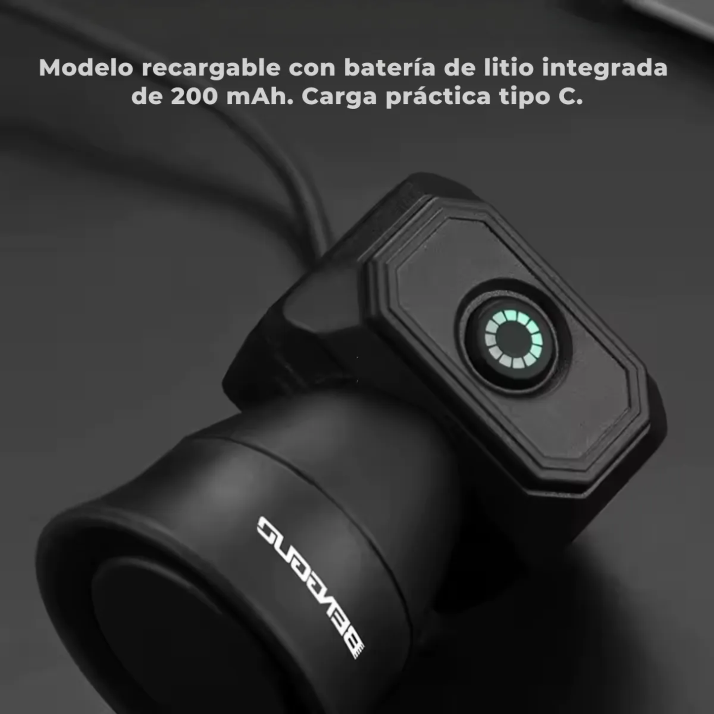 Mini Bocina Timbre Electrónico para Bicicleta y Scooter (120dB / Recargable USB-C)