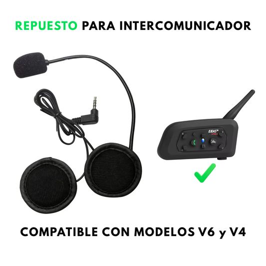 Auriculares Repuesto Para Intercomunicador V6 y V4