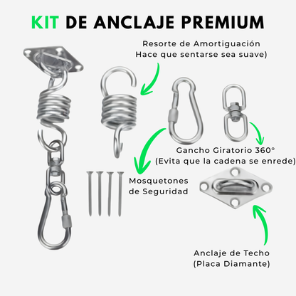 Kit Anclaje Silla Colgante + Resorte (Acero)