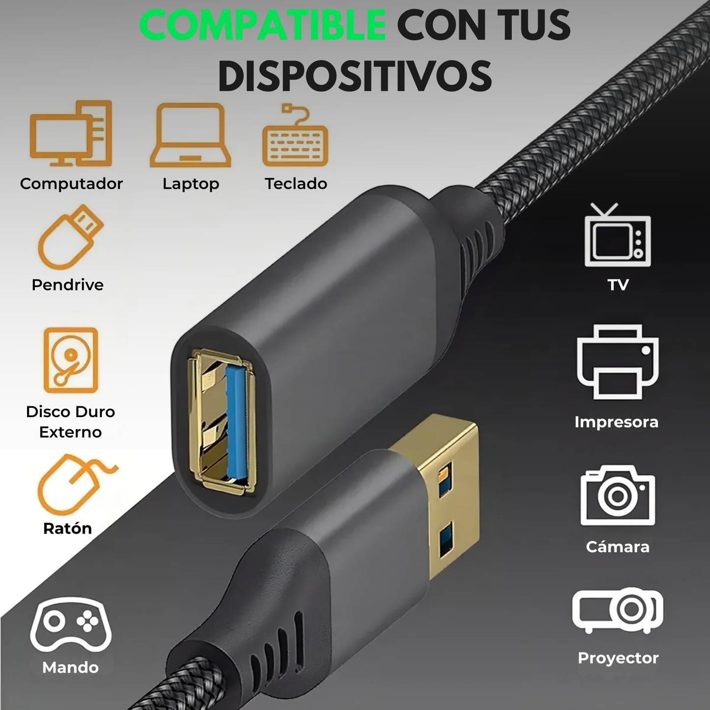 Cable Extensor USB 3.0 de Alta Velocidad