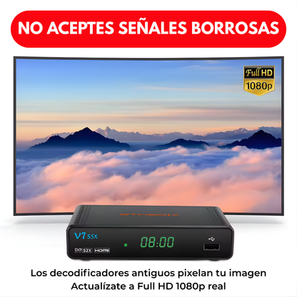 Decodificador Receptor Satelital V7 S5X (1080p Full HD + WiFi Ready)