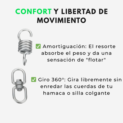 Kit Anclaje Silla Colgante + Resorte (Acero)