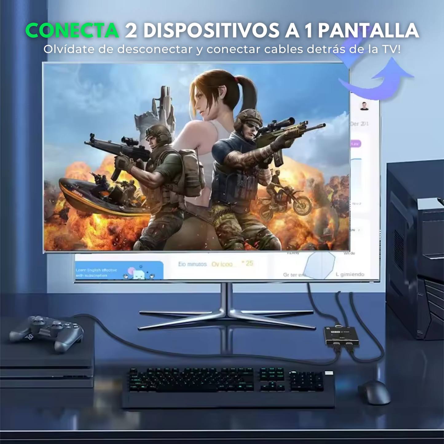Switch HDMI 2.1 Ultra 8K (120Hz) para PS5/Xbox