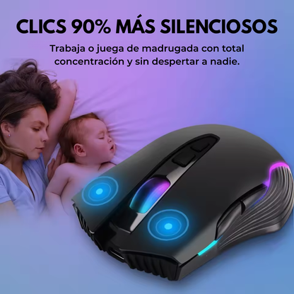 Mouse Inalámbrico Recargable "Silencioso" con Modo Jiggler Anti-Bloqueo